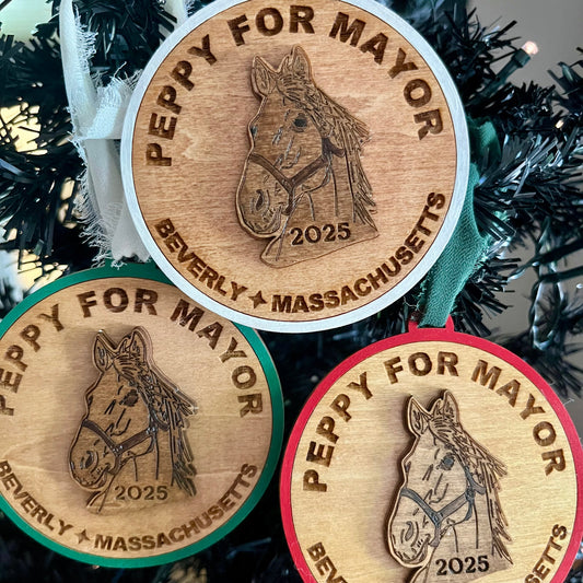 Peppy For Mayor Ornament